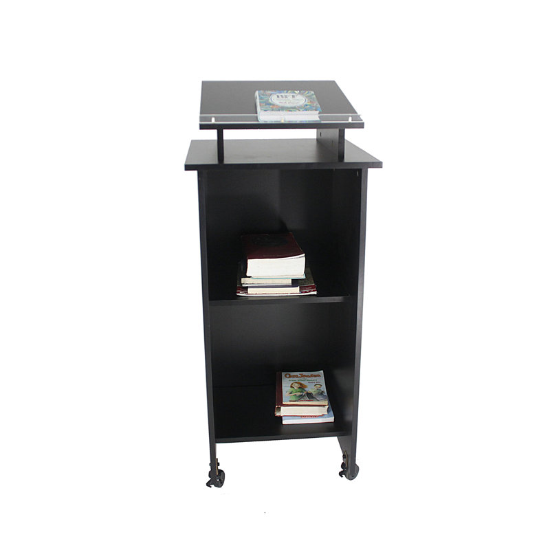 FixtureDisplays 44" Wood Full Podium with Wheels Wayfair